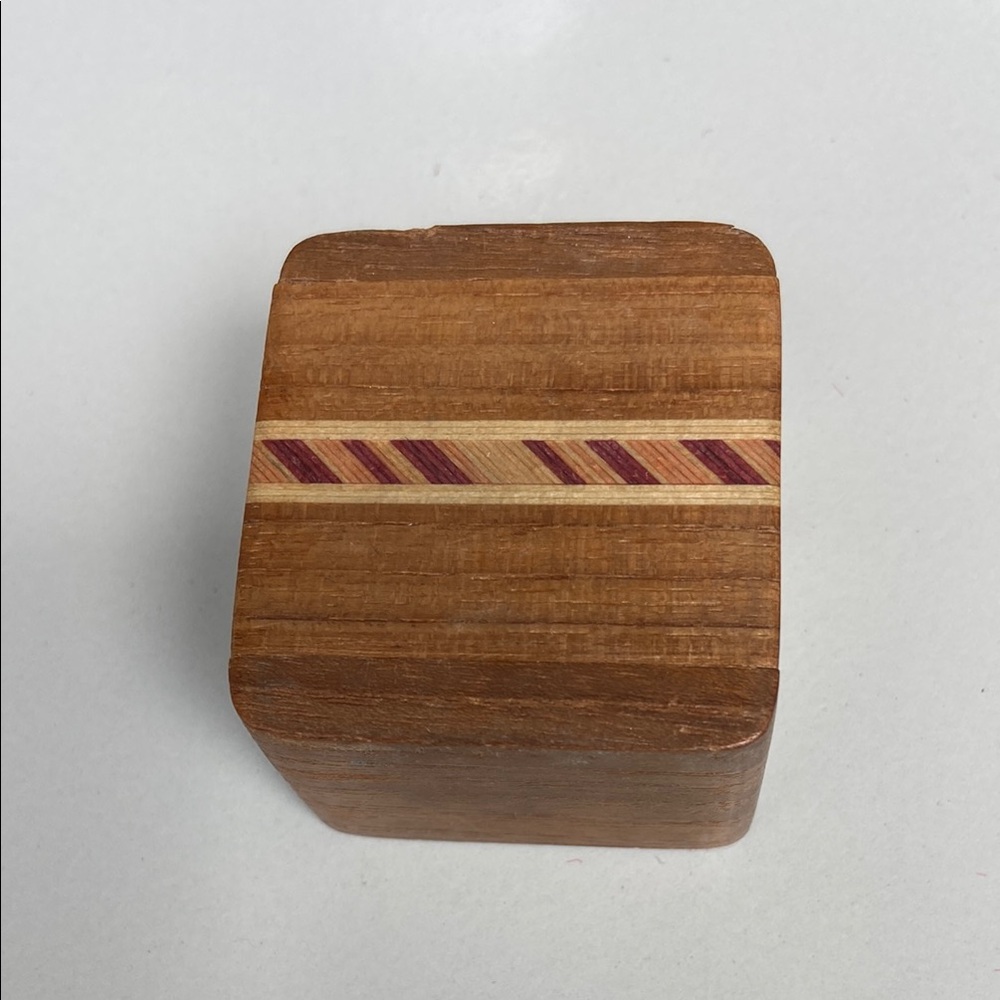 Vintage wooden stamp Box with Inlay